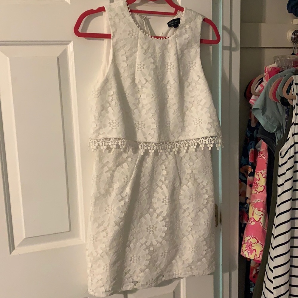 Topshop White lace dress